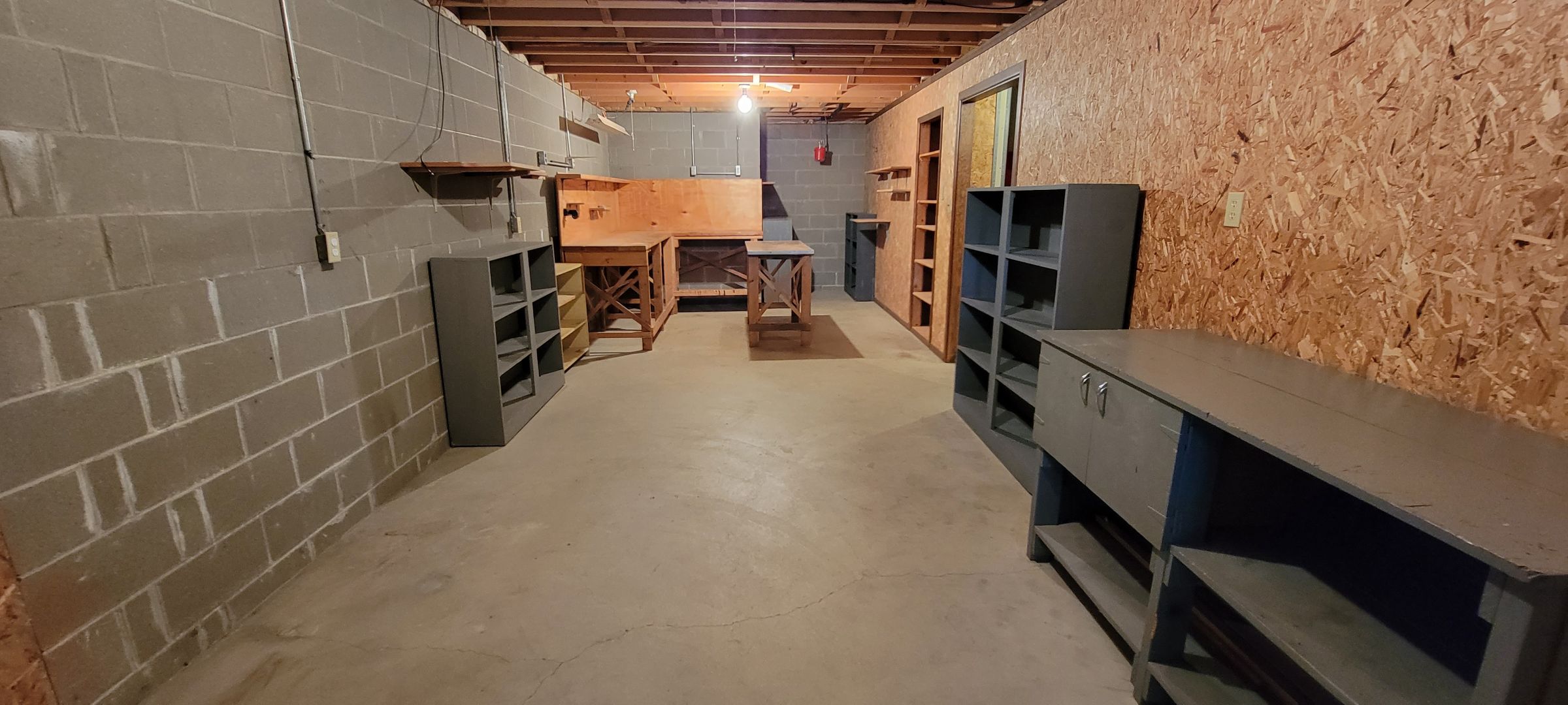 basement workshop and storage