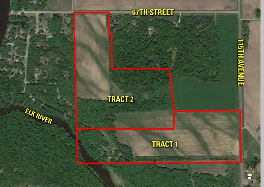 Google CLose Tracts 1 and 2 -Clear Lake MN Land Auction