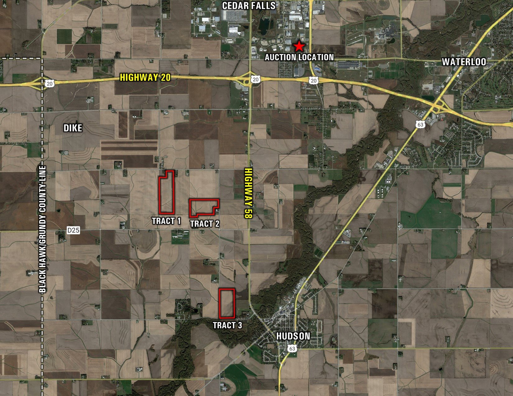 Black Hawk County, Iowa Farm For Sale Map